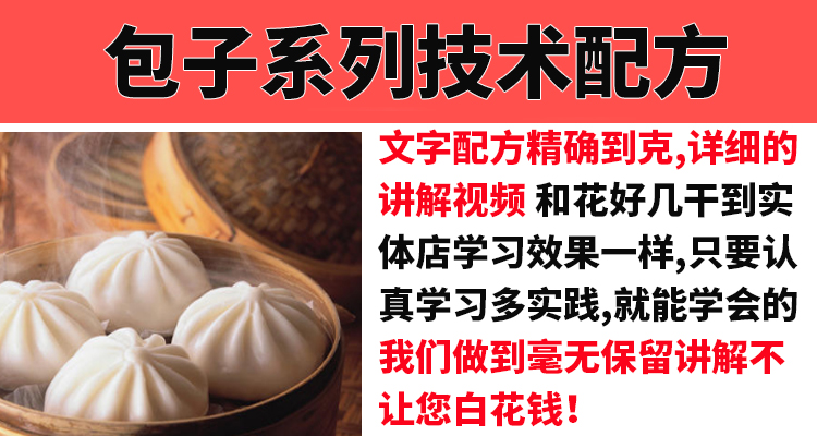 早餐包子技术配方教程发面调馅料早点灌汤包小吃制作技术培训商用-小白网创资源网