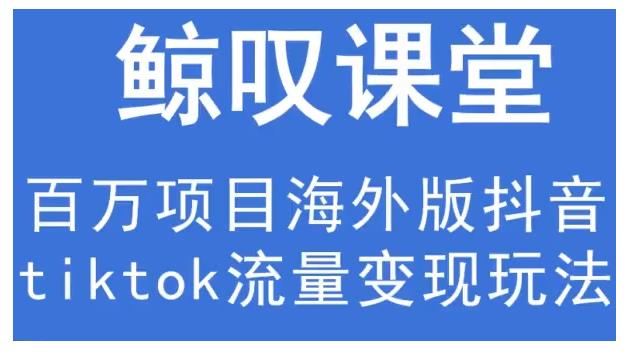 鲸叹号·海外TIKTOK训练营，百万项目海外版抖音tiktok流量变现玩法-小白网创资源网