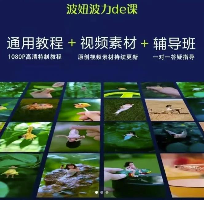 波妞波力的视频通用教程+视频素材+辅导班-小白网创资源网