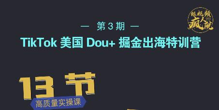 TikTok美国Dou+掘金出海特训营，美国dou+成功投放95%-小白网创资源网