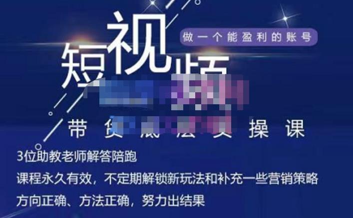 吴Sir·短视频带货底层实操课，教你如何选爆品、了解获短视频流量密码，正确起号-小白网创资源网