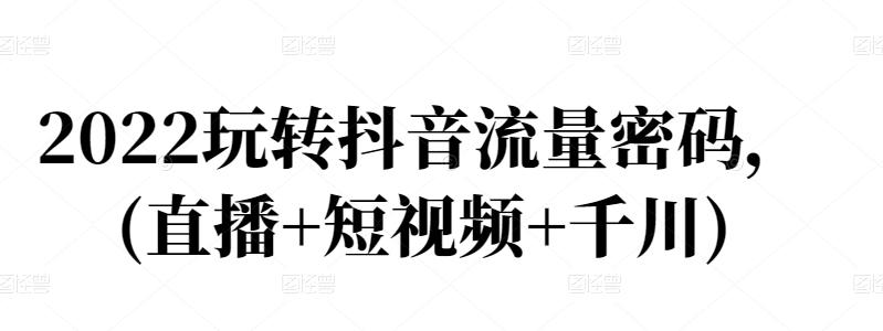 2022玩转抖音流量密码，(直播+短视频+千川)-小白网创资源网