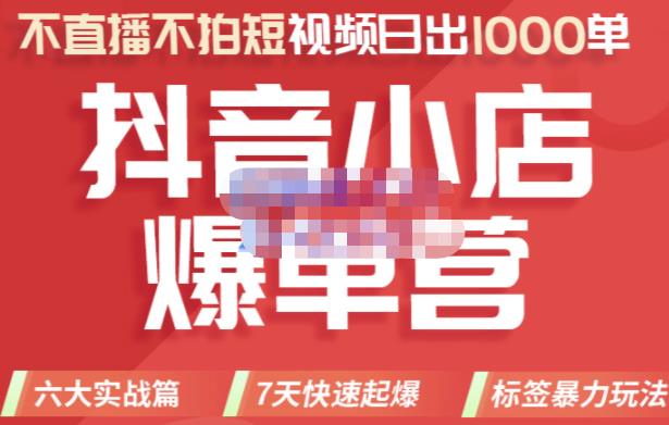 推易电商·2022年抖音小店爆单营，不直播、不拍短视频、日出1000单，暴力玩法-小白网创资源网