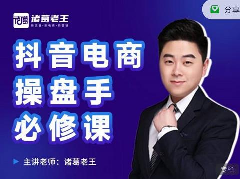 诸葛老王-抖音电商操盘手必修课：顶层设计，​起号破局，爆款运营，数据分析-小白网创资源网
