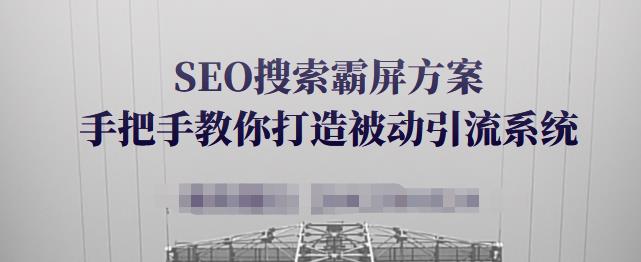 SEO搜索霸屏方案，手把手教你打造被动引流系统【视频课程】-小白网创资源网
