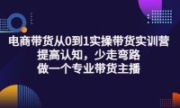 电商带货从0到1实操带货实训营:提高认知,少走弯路,做一个专业带货主播-小白网创资源网