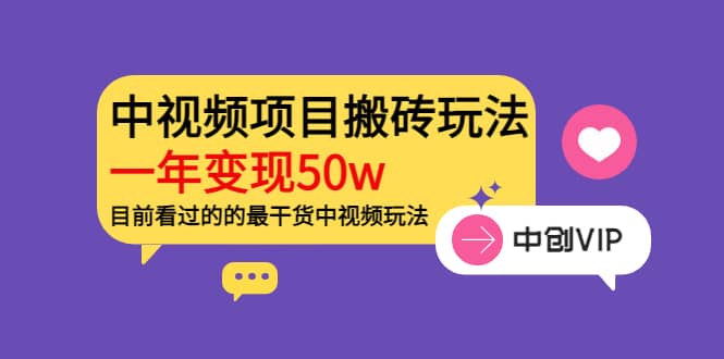 《老吴·中视频项目搬砖玩法，一年变现50w》目前看过的的最干货中视频玩法-小白网创资源网