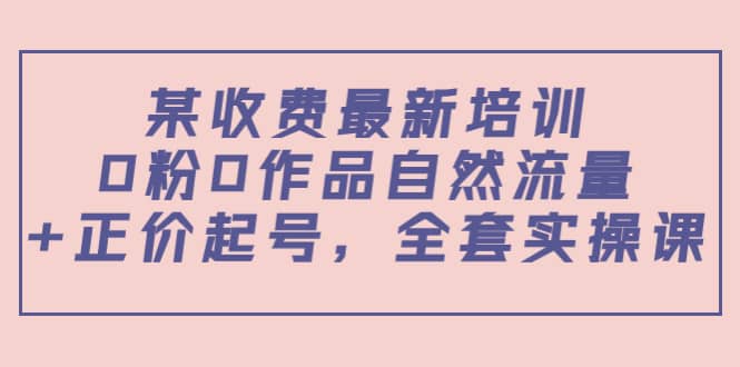 某收费最新培训：0粉0作品自然流量+正价起号，全套实操课-小白网创资源网