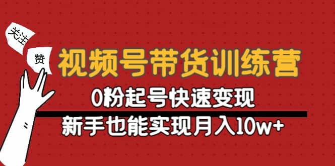 视频号带货训练营：0粉起号快速变现-小白网创资源网