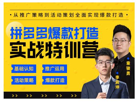 玺承云·拼多多爆款打造实战特训营，一套从入门到高手课程，让你快速拿捏拼多多-小白网创资源网