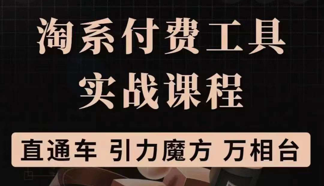 淘系付费工具实战课程【直通车、引力魔方】战略优化，实操演练（价值1299）-小白网创资源网