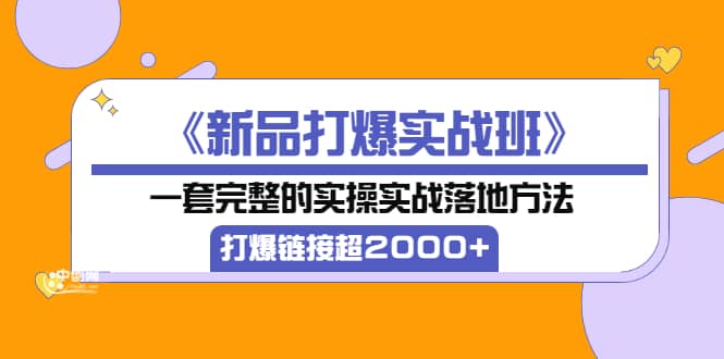 《新品打爆实战班》一套完整的实操实战落地方法，打爆链接超2000+（38节课)-小白网创资源网