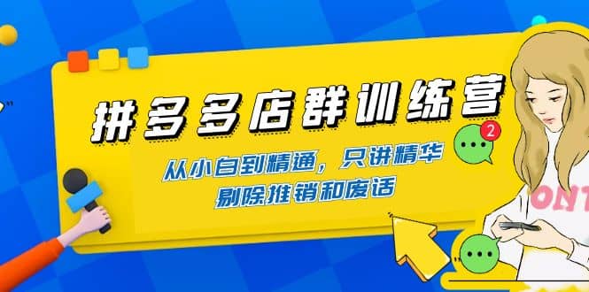 拼多多店群训练营：从小白到精通，只讲精华，剔除推销和废话-小白网创资源网