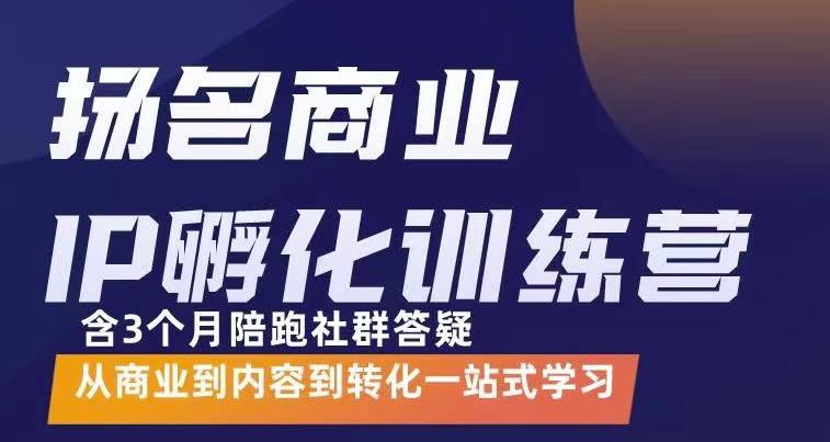 杨名商业IP孵化训练营，从商业到内容到转化一站式学 价值5980元-小白网创资源网