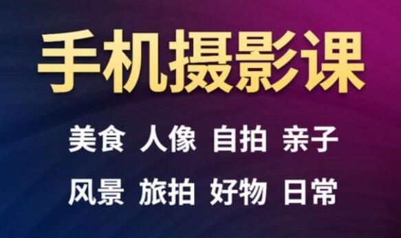 手机摄影一次学透，23套课程合集-小白网创资源网