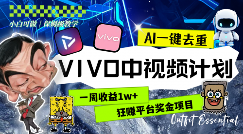 一周收益1w+的VIVO中视频计划，用AI一键去重-小白网创资源网