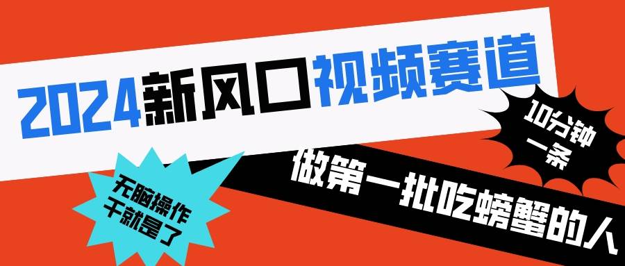 2024新风口视频赛道 做第一批吃螃蟹的人 10分钟一条原创视频 小白无脑操作1-小白网创资源网