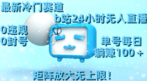 最新冷门赛道，b站24小时无人直播 0违规0封号，单号每日躺赚100＋-小白网创资源网
