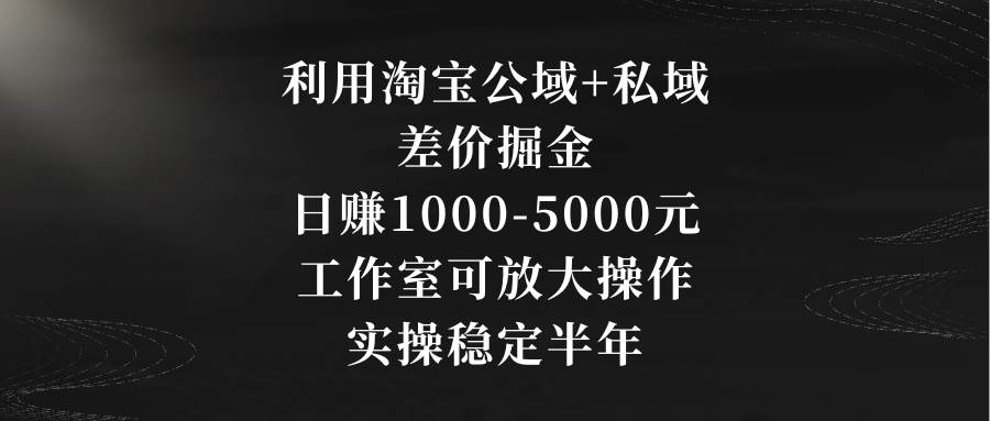 利用淘宝公域+私域差价掘金-小白网创资源网