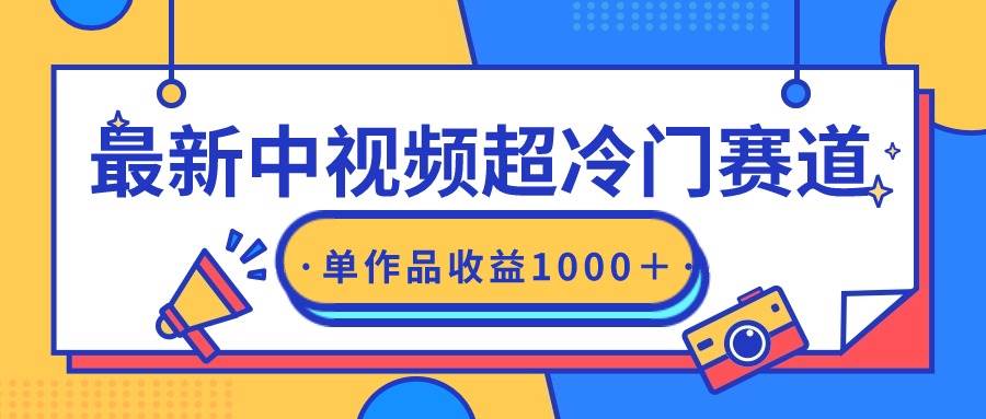 最新中视频超冷门赛道，轻松过原创，单条视频收益1000＋-小白网创资源网
