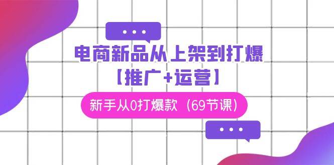 电商 新品从上架到打爆【推广+运营】，新手从0打爆款（69节课）-小白网创资源网