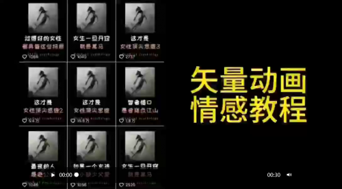 矢量动画情感教程：高点赞涨粉，适合情感、思维、创业教育等赛道-小白网创资源网