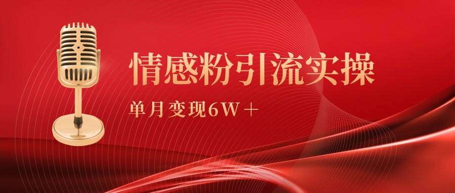 单月变现6w+，情感粉引流变现实操课-小白网创资源网