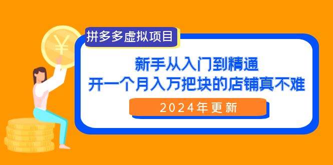 拼多多虚拟项目：入门到精通，开一个月入万把块的店铺 真不难（24年更新）-小白网创资源网