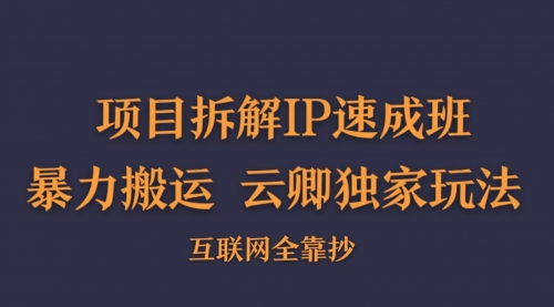 项目拆解短视频IP速成班 搬运伪原创教程 独家玩法 轻松打造个人IP-小白网创资源网