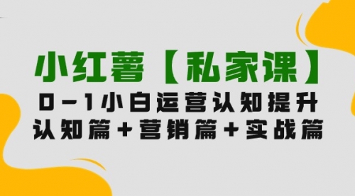 小红薯【私家课】0-1玩赚小红书内容营销，认知篇+营销篇+实战篇（11节课）-小白网创资源网