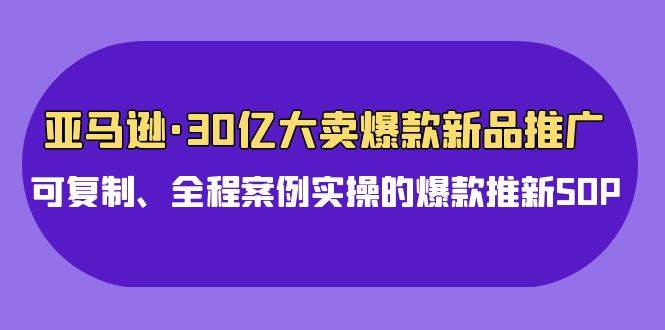 亚马逊30亿·大卖爆款新品推广，可复制、全程案例实操的爆款推新SOP-小白网创资源网