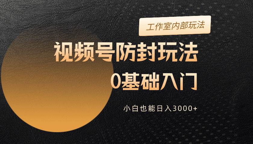 2024视频号升级防封玩法，零基础入门，小白也能一天3000+-小白网创资源网