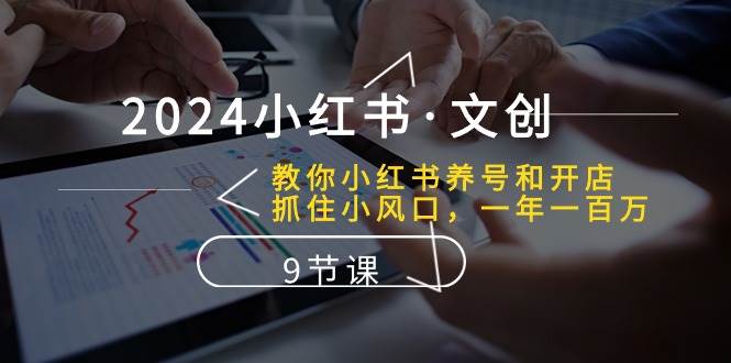 2024小红书·文创：教你小红书养号和开店、抓住小风口 一年一百万 (9节课)-小白网创资源网