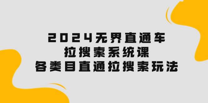2024无界直通车·拉搜索系统课：各类目直通车 拉搜索玩法！-小白网创资源网