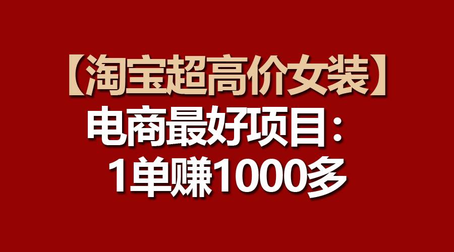 【淘宝超高价女装】电商最好项目：一单赚1000多-小白网创资源网