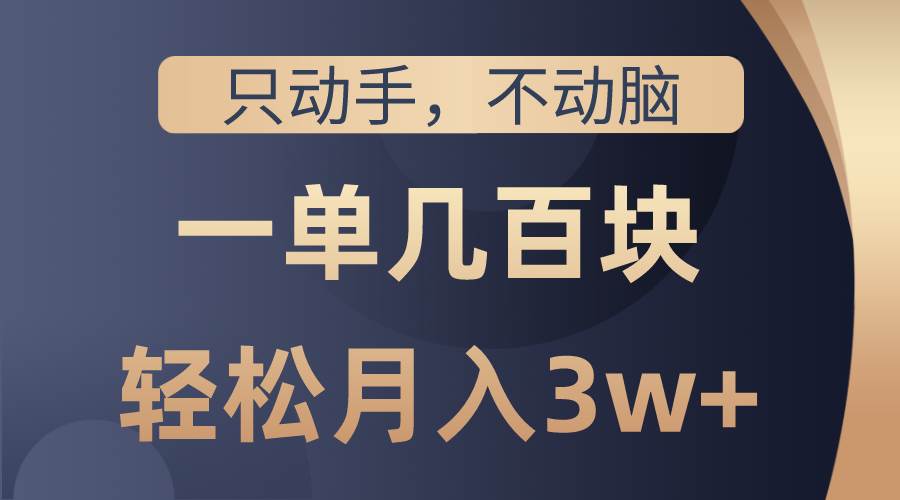 只动手不动脑，一单几百块，看完就能直接操作，详细教程-小白网创资源网