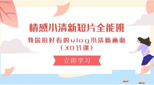 情感 小清新短片-全能班，教你拍好看的vlog小清新画面 (30节课)-小白网创资源网