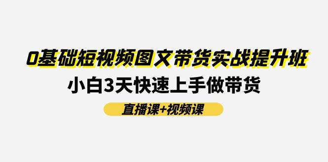 0基础短视频图文带货实战提升班(直播课+视频课)：小白3天快速上手做带货-小白网创资源网