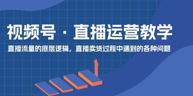 视频号 直播运营教学：直播流量的底层逻辑，直播卖货过程中遇到的各种问题-小白网创资源网