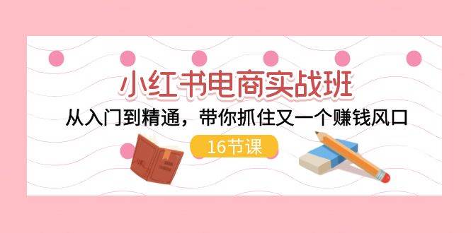 小红书电商实战班，从入门到精通，带你抓住又一个赚钱风口（16节）-小白网创资源网
