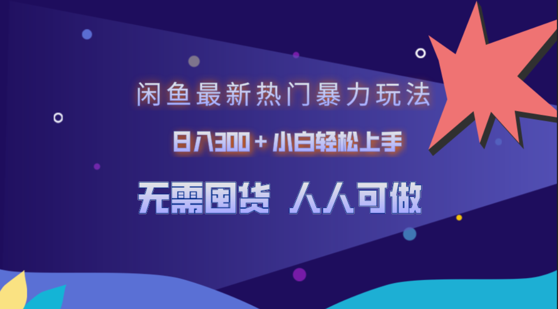 闲鱼最新热门玩法，小白轻松上手-小白网创资源网