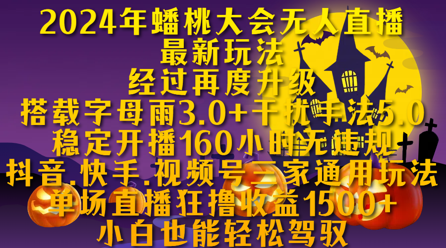 2024年蟠桃大会直播最新玩法，经过再度升级搭载字母雨3.0+干扰手法5.0-小白网创资源网