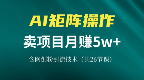 价值8899网创IP打造课，借助AI卖项目月赚5万+，含引流技术（共26节课）-小白网创资源网