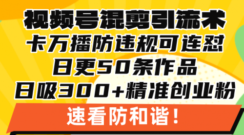 视频号混剪引流技术，500万播放引流17000创业粉，操作简单当天学会-小白网创资源网