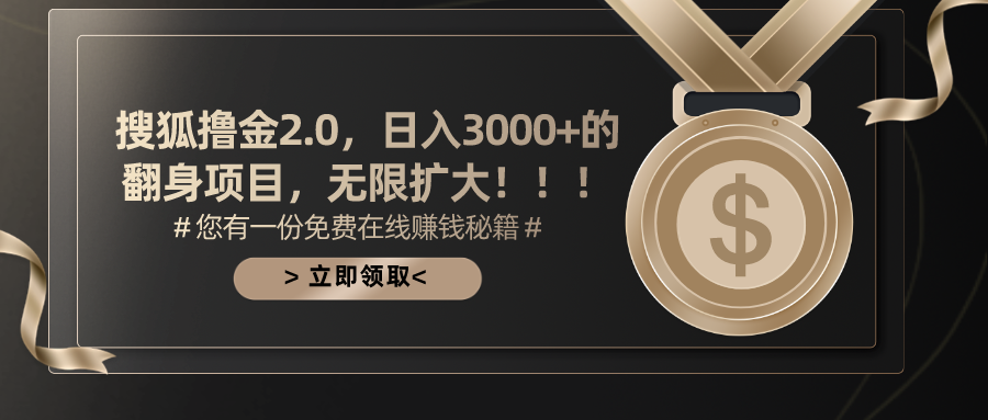 搜狐项目2.0，可无限扩大的翻身项目。-小白网创资源网