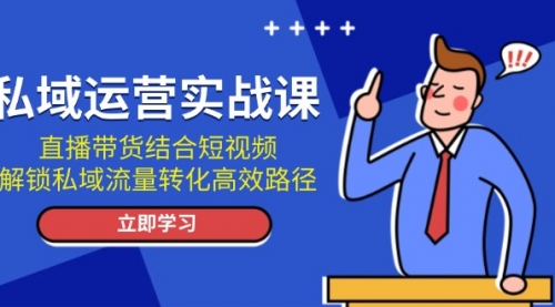 私域运营实战课：直播带货结合短视频，解锁私域流量转化高效路径-小白网创资源网