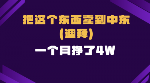 跨境电商一个人在家把货卖到迪拜，暴力项目拆解-小白网创资源网